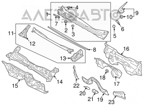 Windscreen wiper grille plastic Subaru Impreza 17-23 GK
