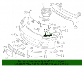 Front bumper mount-headlight left Porsche Panamera 14-16
