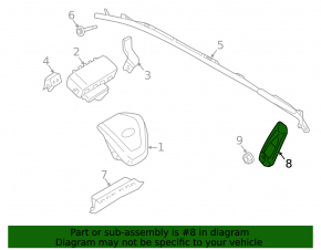 Ford Edge 15-24 front right seat airbag