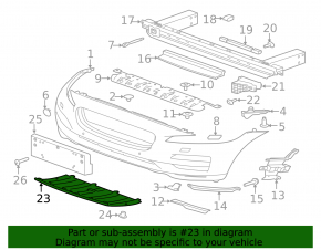 Jaguar F-Pace X761 17-20 Front Bumper Lip Cover Structure