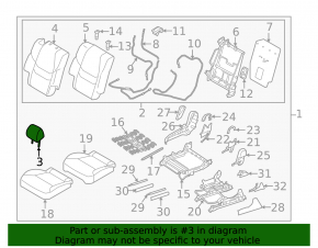 Rear left headrest, 2nd row, Mazda CX-9 16-23, black leather