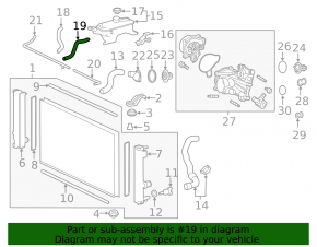 Cooling pipe Lexus NX200t NX300 NX300h 15-21 to the expansion tank of the cooling