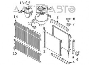 Lower radiator cover for BMW X3 G01 18-24 2.0T plastic