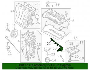 Oil pressure regulator for Kia Niro 23-24 HEV, PHEV 1.6