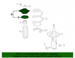 Front left shock absorber support Chevrolet Malibu 16-18