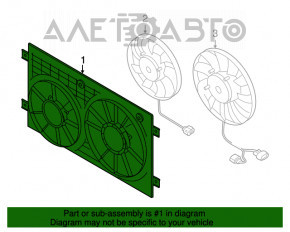 Diffuser radiator shroud bare VW Jetta 11-18 USA 2.0, 2.5