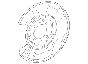 Rear left brake disc cover for Lexus LS 07-17 AWD