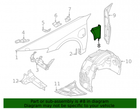 Front right fender vent for the Audi e-tron GT 22-24
