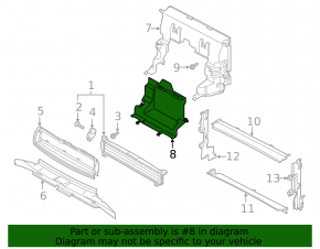 Rear radiator air duct deflector Audi E-Tron 19-23 lower part