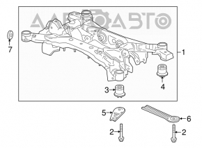 Rear subframe Acura TLX 15- FWD