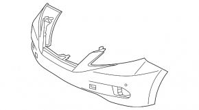 Bare front bumper Lexus RX350 10-12 prerest under headlight washer