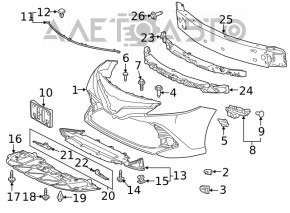Lower front bumper deflector Toyota Camry v70 18-24 usa plastic, cracked