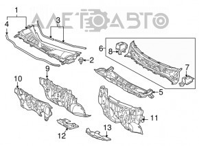 Lexus RX350 RX450h 10-15 plastic windshield wiper grille