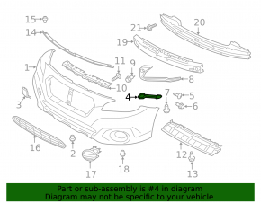 Front bumper mount left Subaru Outback 15-19