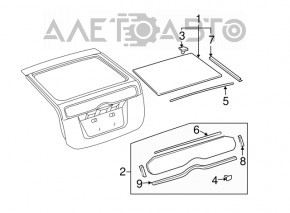 Rear window of the trunk door of Toyota Prius 20 04-09
