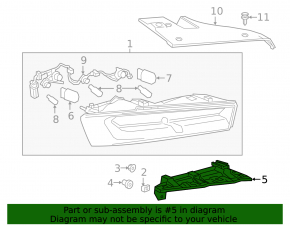 Rear bumper bracket under the left light Chevrolet Camaro 16-