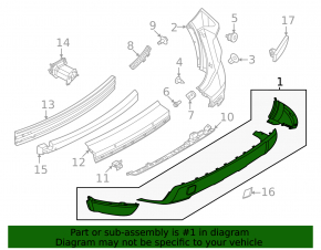 Bare rear bumper for Nissan Rogue 24-26 S, SV