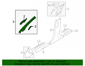 Hyundai Tucson 22-25 grey upper right front pillar trim