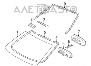 Interior mirror with controls for Toyota Prius 2006-2009