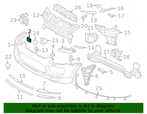Front bumper mount left wing Porsche Cayenne 958 11-14 upper