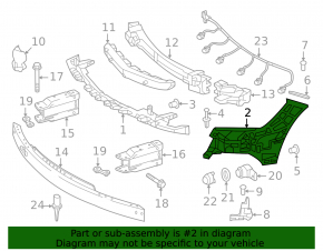Front bumper mount left Mercedes CLS-class C218 12-14 AMG pkg