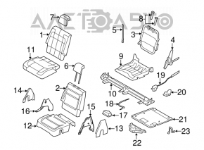 Rear row of seats 3 row Ford Flex 09-11 cloth beige