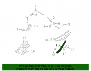 Mazda3 03-09 rear wiper arm