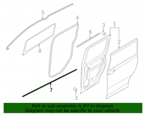 Door seal on the threshold right Ford Transit Connect MK2 13-23