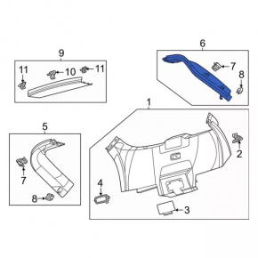 Left Trunk Door Trim Ford Mustang Mach-E 21-23 Black
