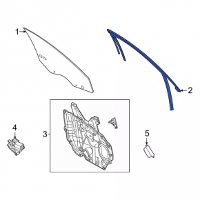 Front left door glass seal Ford Bronco Sport 21-25