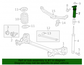 Rear right shock absorber support for Chevrolet Volt 16-19 without boot