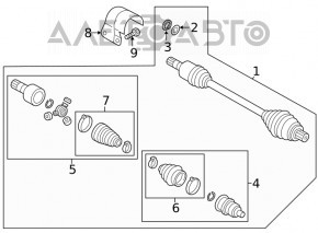 Front right axle drive for Volkswagen Atlas 18-26 AWD