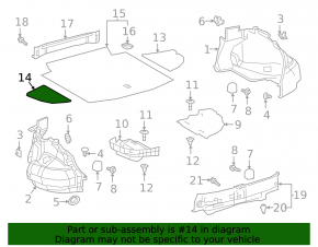 Left trunk floor ES250 ES300h ES350 19-26