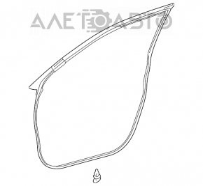 Front left door seal for Toyota Highlander 14-19