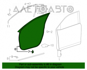 Front left door seal for Toyota Highlander 14-19