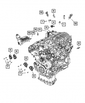 Coolant Temperature Sensor Jeep Cherokee KL 14- 3.2