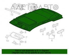 Jeep Grand Cherokee WK2 14-16 black headliner without sunroof