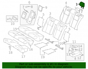 Rear left headrest for Toyota Avalon 13-14, black leather