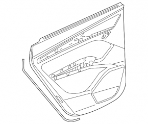 Door trim panel rear left Audi Q5 80A 18-20 black, armrest brown leather, insert leather black, Bang & Olufsen, with handle