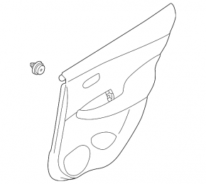 Door trim card rear left Nissan Leaf 13-17 black leather