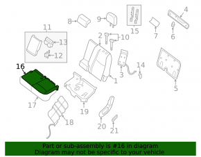 Rear seat left Infiniti JX35 QX60 13-13 leather black