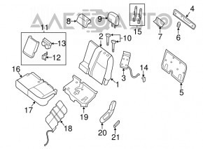 Rear seat left Infiniti JX35 QX60 13-13 leather black