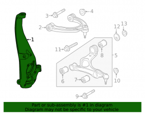 Trunnion with hub front right Porsche Cayenne 958 11-17 rusty hub