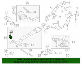 Bracket middle part of exhaust pipe left Porsche Panamera 14-16