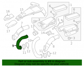 Right intake air duct Mercedes CLS-class C218 11-18 4.7