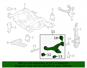 Lower front left control arm for Mercedes GLE 63 16-19, pneumatic, 4-matic, AMG pack