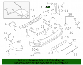 Rear bumper mount left Ford Escape MK3 13-16 prerest