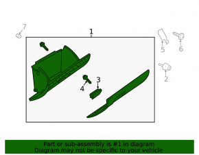 Glove box, glove compartment Mazda 6 18-21 black without backlight