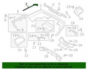 Right rear bumper molding for Land Rover Range Rover 13-17 gray