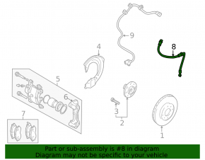 Brake hose front right Mitsubishi Galant 04-12
